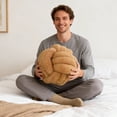 thumbnail image 4 of Knot Pillow Ball Plush - Decorative Throw Pillows for Bed Stress Relief, Round Knot Cushion for Sofa Decor Pet Toy, Khaki 12 Inch, 4 of 8