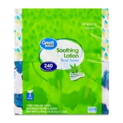 Great Value Soothing Lotion Facial Tissues, 4 Cubes, 60 Tissues per Cube, 3-Ply, Compare to Kleenex®