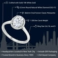 thumbnail image 2 of Gem Stone King 10K White Gold Moissanite and White Diamonds Engagement Ring for Women (1.50 Cttw, Oval 8X6MM), 2 of 6