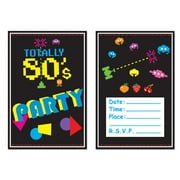 80'S Invitations 4" X 5 1 By 2"- 12 Pack(8 Per Package)