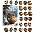 thumbnail image 2 of Forest Animal Acorn Calendar Blind Box-comfortable forest Christmas Ornaments, 2D flat 24pcs cute forest animal Christmas tree ornaments, rustic nature theme home decoration,A, 2 of 7
