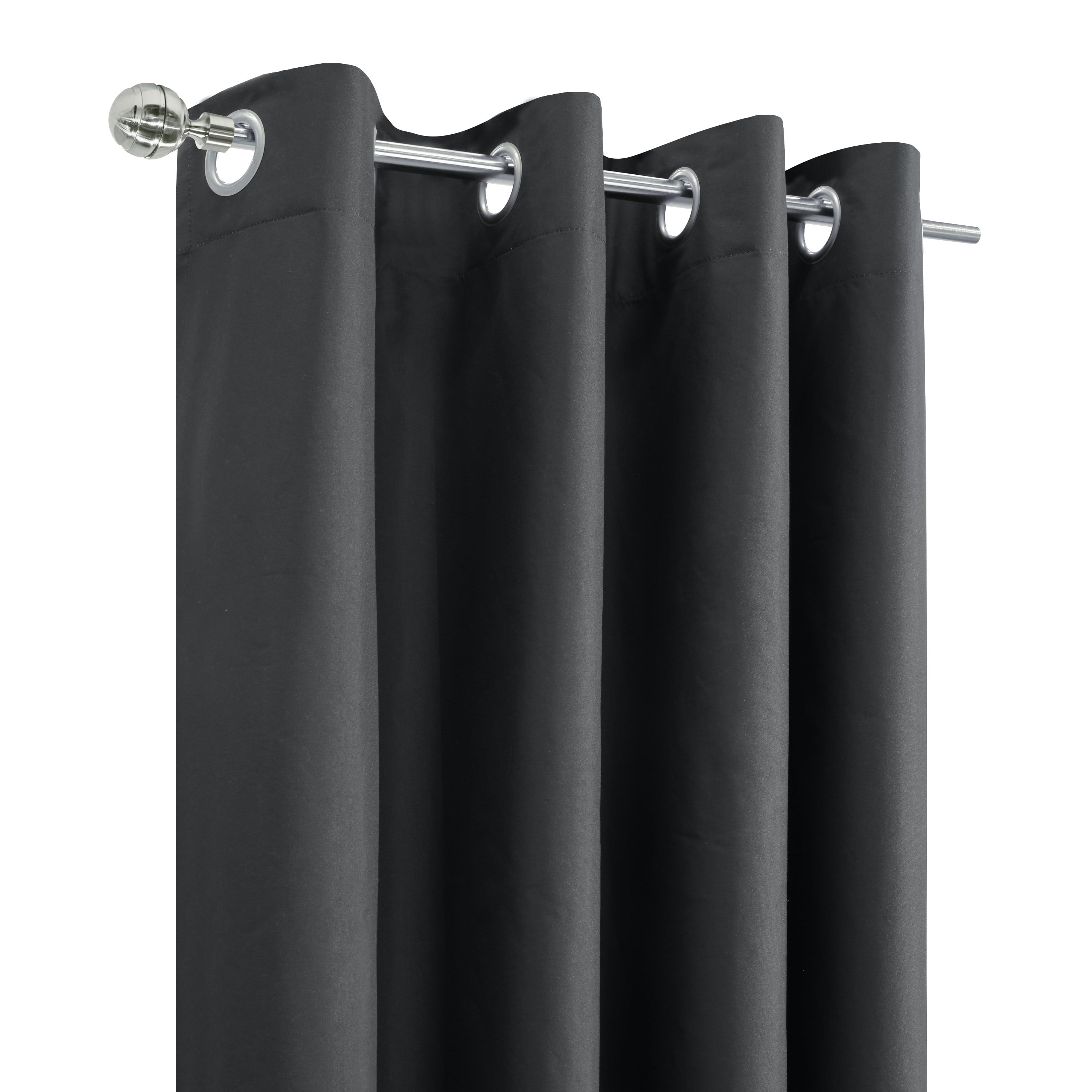 Loft Living Augustow Blackout Grommet Indoor Curtain 52 x 108 in Charcoal