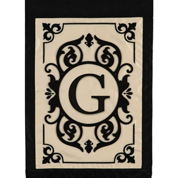 Evergreen 12.5 in. x 18 in. Cambridge Monogram Garden Applique Flag Letter G
