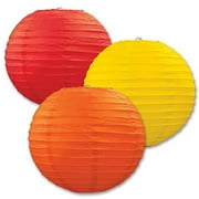 beistle 3-pack decorative paper lanterns, 9-1/2-inch