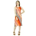 thumbnail image 6 of Bimba Women Knee Length Orange Dress Racer Back Bodycon Chic Holiday Clothing, 6 of 7