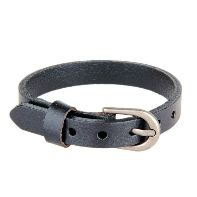 Brazalete de cuero Zulema Punk Biker Negro