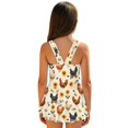 thumbnail image 2 of DISNIMO Rooster Sunflower Print Girls One Piece Swimsuits Sleeveless Swim Dress Soft U Neck Bathing Suit Skirted Hawaiian Summer Swimwear, 2 of 8