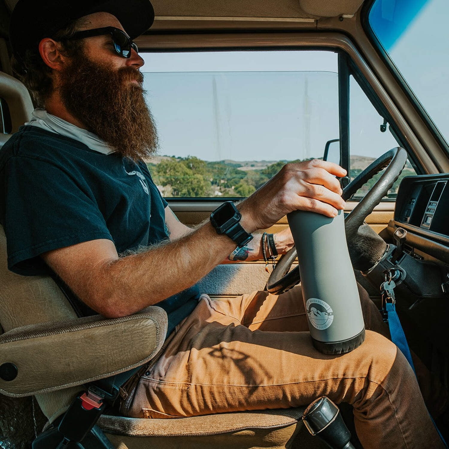 Epic Water Filters Vostok Stainless Steel Insulated Water Bottle and 75 Gallon Filter - Removes 99.99% of Water Impurities, 34oz, White