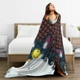 thumbnail image 5 of Flower Print Cat Throw Blanket, Super Soft Anti-Pilling Flannel Bed Blankets, 60"x50", 5 of 8