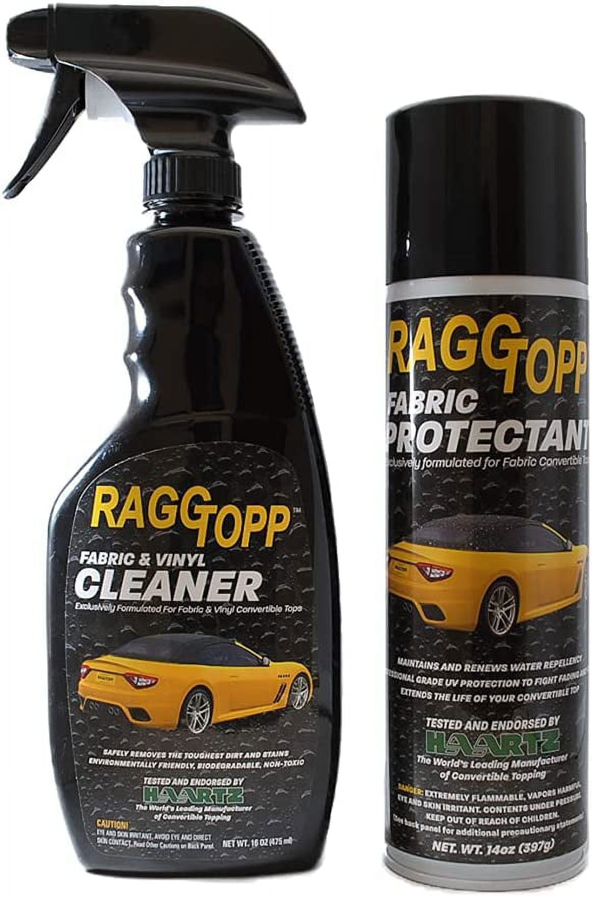 RAGGTOPP Fabric Convertible Top Cleaner & Protectant Kit with Brush & Glass Towel