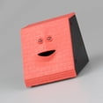 thumbnail image 2 of Piggy Bank Plastic Novel Electric Coin Eating Brick Surface Face Bank with Sound for Children Red, 2 of 5