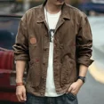 thumbnail image 2 of Abrigo de mezclilla para hombre, chaqueta vaquera con botones de carga, color marrón, estilo vaquero de Corea Y2k, de tela, precio bajo, vaquera de la más alta calidad, desgastada, 2 of 5