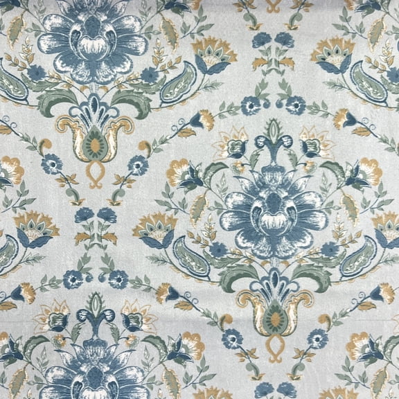 Decora Furnishings Vintage Rose Tree Damask Design Digitally Printed Velvet Finish Fabric for Upholstery, Window Treatments, Craft - Width 54 inches - Fabric by The Yard (Gold)