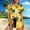 Yellow, variant on Qulqfy Summer Shirts for Women Short Sleeve Hawaiian Print Fashion Casual Turn Down Collar Drop Shoulder Button going out Tops
