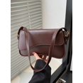 thumbnail image 2 of Women's Brown Shoulder Bag with Minimalist Flap Design, 2 of 8