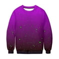 thumbnail image 3 of Otntypg Fashion Sparkly Printed Sweatshirt for Women, Lightweight Casual Fall Oversized Crewneck Sweatshirts Women Loose Fit Long Sleeve Pullover Tops Cute Soft Shirt Purple#02 M, 3 of 8