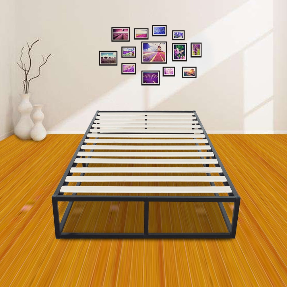 Lowestbest Basic Iron Bed Frame, Tall Heavy-Duty Steel Slats, Twin Size, Black Lowestbest Basic Iron Bed Frame, Tall Heavy-Duty Steel Slats, Twin Size, Black