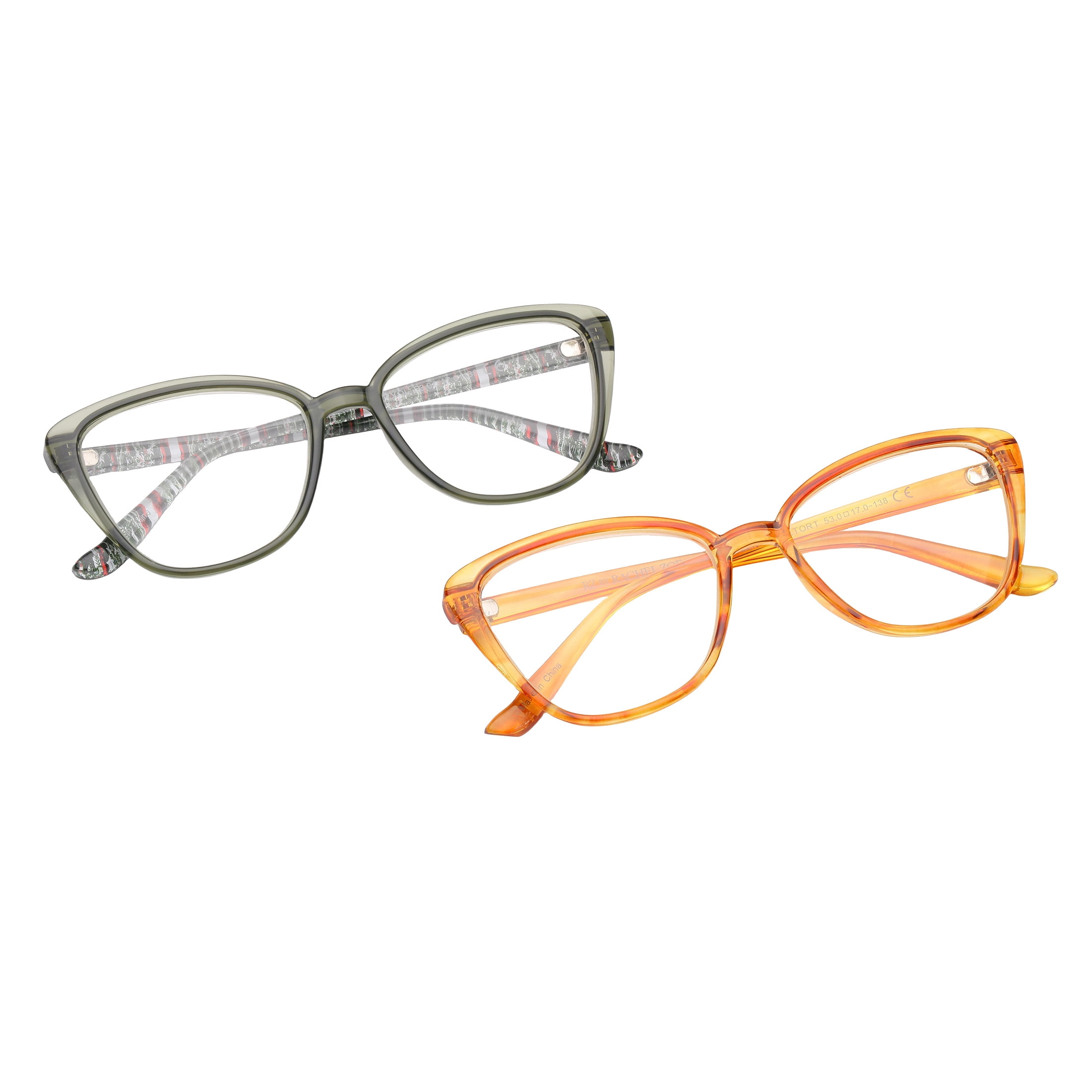 Rz by Rachel Zoe Womens Cateye Reading Glasses with Case, Crystal Olive/Light Tortoise, Imogen +2.00