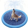 thumbnail image 2 of Splash Pad for Kids & Dogs 66" Thickened Durable Pet Dog Bath Pool Summer Outdoor Water Toys Sprinklers Splash Play Mat, 2 of 7