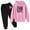 Pink, variant on Boys Hoodie and Pants Set Winter Outfits Casual Letter Print Pullover Top with Soft Joggers Comfortable Kids Clothes