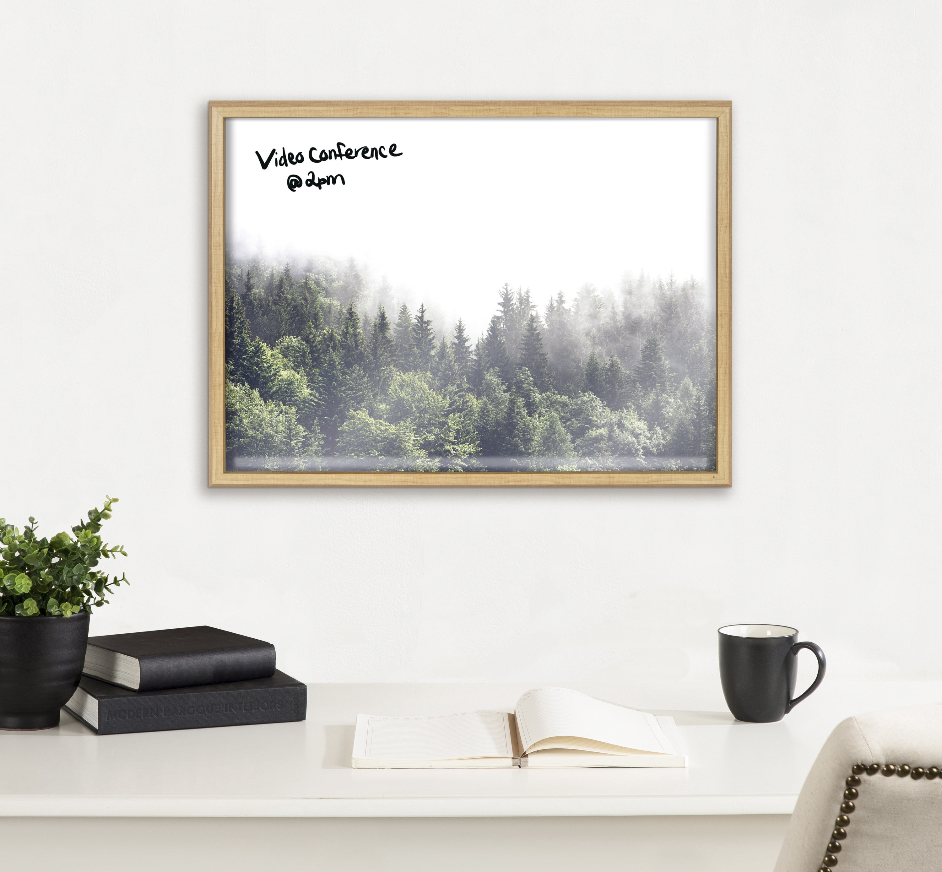 Blake Lush Green Forest on a Foggy Day 24 in x 18 in Framed Photography Art Prints, by Kate and Laurel
