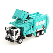 KDW 1/43 Scale Diecast Recycling Garbage Truck Toys for Kids With Bin (Green)