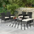 thumbnail image 3 of Costway 8PCS Patio Rattan Furniture Set Sofas Ottomans Cushioned Table Free Combination, 3 of 8