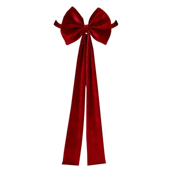 Clode Velvet Chair Bows Sashes 11.8 X 29.5 Inch Red Velvet Bows Chair for Wedding Birthday Christmas Dining Room Elegant Ribbons Tie Decoration Party Dress for Women plus Size
