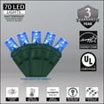 thumbnail image 3 of 70 Blue LED Christmas Lights, Long Life, Outdoor String Lights, Connectable, for Tree, Party, Holiday, Christmas, Decoration, 24' Length, 4" Spacing, 3 of 7