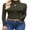 Dark Army Green, variant on Women's Turtleneck Shirts Ribbed Pullover Sweater Long Sleeves Tops Midweight Thermal Underwear Blouse