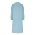 Posijego Women's Denim Dress Collared Long Sleeve ALine Maxi Dress