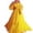 Yellow, variant on PMVFHDE Women Off Shoulder Wedding Gown Sheer Long Sleeve Full Skirt Dress Formal Dresses For Women Yellow,L