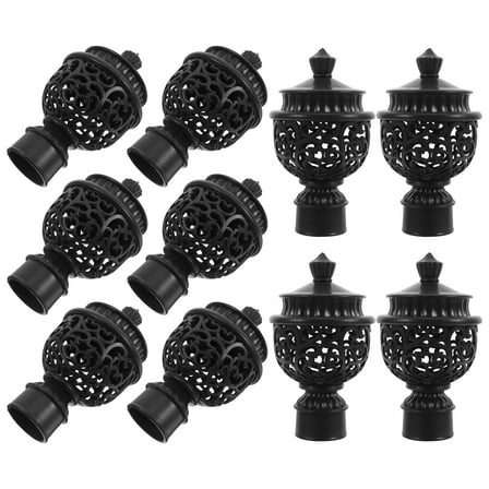 Hemobllo Stylish 12-Pack Curtain Rod End Caps Window Curtain Rod Finials Enhance Home Decor