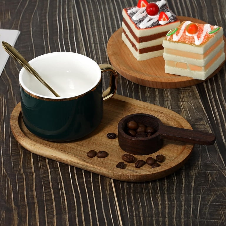 FANGQIULI Oval Acacia Wood Serving Tray, 7.8 x 4.6" photo 3