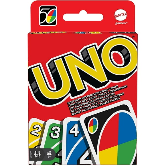 UNO - Classic Colour & Number Matching Card Game - 110 Cards - Customizable & Erasable Wild Cards - Special Action Cards Included - Gift for Kids 7+