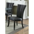 thumbnail image 2 of Leather Upholstered Dining Chair In Poplar Wood, Set Of 2,Black, 2 of 2