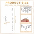 thumbnail image 2 of 20Sets Fold Over Cord Ends, 2.5mm Terminators Crimp Cap Clasp Tips with Lobster Claw Clasps and Extension Chain for Leather DIY Craft Making Necklace Bracelet, Silver, 2 of 7
