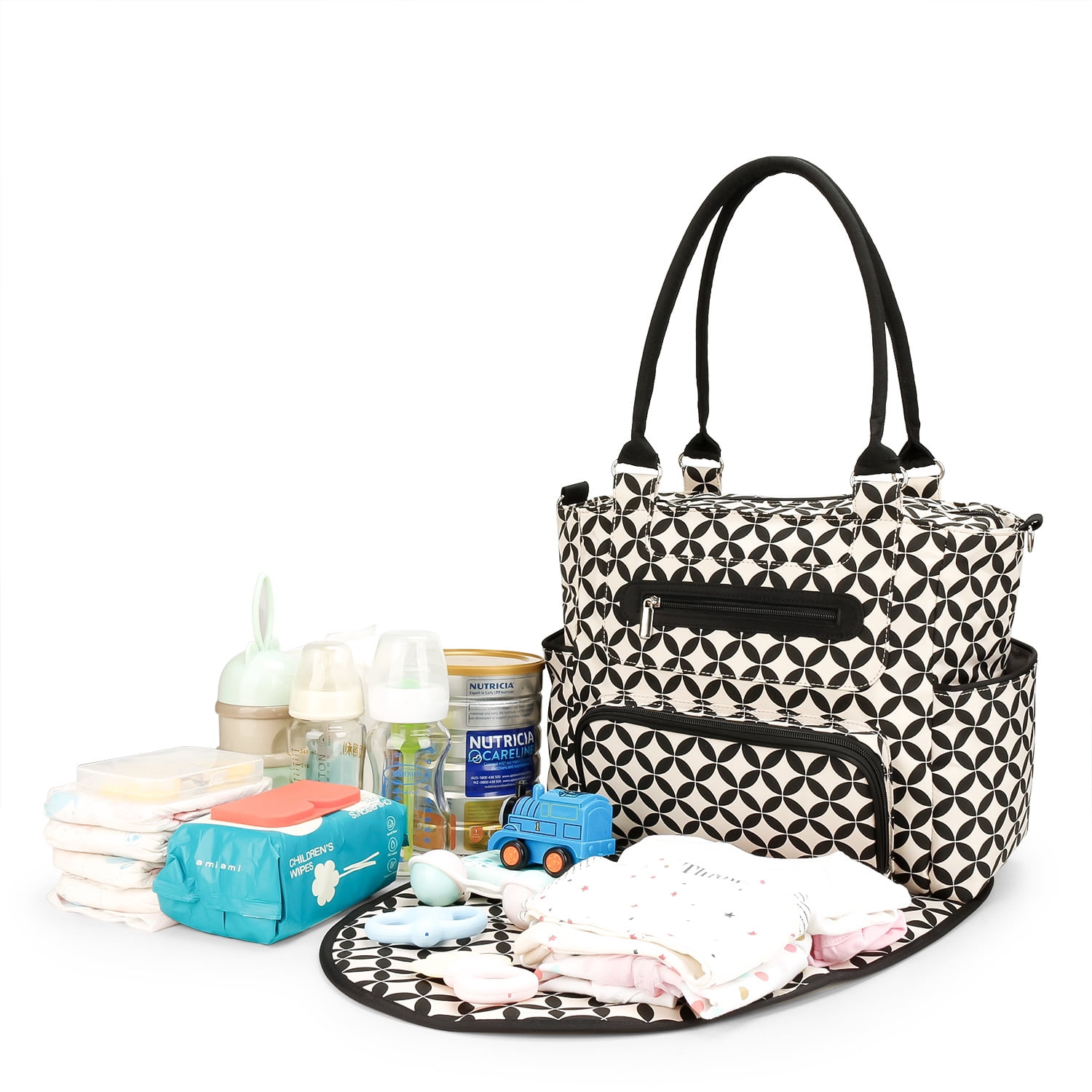 SPEKSEE Versatile Large Capacity Mommy Bag Diaper Tote with Multiple Accessories for Outdoor Use