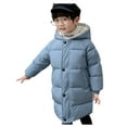 thumbnail image 4 of XBASW Kids Toddler Little Girls Boys Winter down Jacket Thickened Long Coat Hooded Puffer Outerwear 4-9Y, 4 of 9