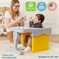 thumbnail image 6 of ECR4Kids Tri-Me Cube Chair Desk, Light Grey, 6 of 9