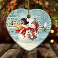 thumbnail image 2 of 2025 Christmas Ornament - Snowman Couple & Hummingbird Ceramic Ornament, Festive Hanging Keepsake for Christmas Tree, for Snowman Lovers, Family, Friends - Christmas Ornament -..., 2 of 5