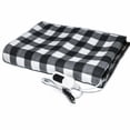 thumbnail image 1 of Electric Car Blanket 12 Volt Heated Grid Pattern with Auto-Off Timer Heat Resistance Carpet Safety Heating Rug for Cold Weather Black, 1 of 1