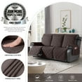 thumbnail image 3 of TAOCOCO Non-Slip Waterproof Recliner Sofa Covers, Washable Split Sofa Slipcovers for Reclining 3 Seater Couch, Recliner Sofa Cover with Side with Pockets Home Furniture Protectors,Chocolate, 3 of 9