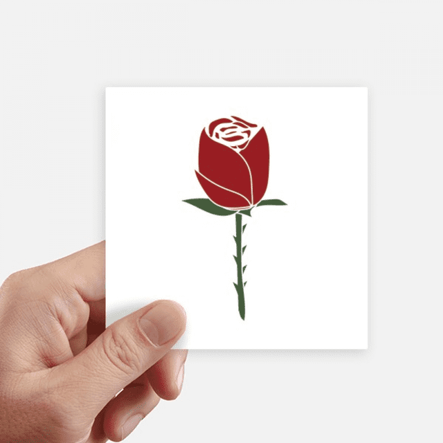 Autocollant Motif Fleur d'Illet Rouge Carré Autocollants Imperméables Papier Peint Décalcomanie Voiture