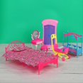 thumbnail image 2 of 2 Types Plastic Dollhouse Furniture Set for Pin Dolls Dollhouse Bedroom Style, 2 of 4