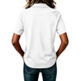 thumbnail image 6 of JULMCOMO Polo Shirts for Women 3/4 Sleeve Collared Loose Fit Button Trendy Polo Shirts Soft Summer Vacation Tees White M, 6 of 6