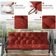 thumbnail image 3 of Kimunuk Outdoor Swing Cushion , 60" X 40" X 5" Waterproof Bench Chair Replacement Cushion with 6 Ties for Patio Porch, Terra Red, 3 of 7