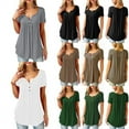 thumbnail image 4 of Franhais Women Summer Top, Solid Color Loose Short Sleeve Wild Fashion Pullover Casual Top Shirt, 4 of 5
