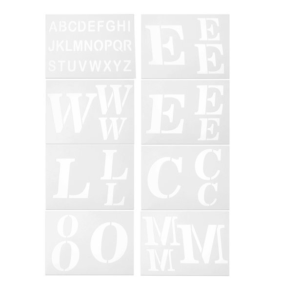 8pcs Large Welcome Letters Hollow Template Reusable Word Stencils Template