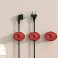 thumbnail image 5 of 3 Pack Cord Organizer, 360°Rotating Twist-Lock Magnetic Cable Management Clips, Adhesive Phone Charging Keeper Wire Cord Holder for Nightstand/Car/Wall, Office Desk Accessories Decor (Red), 5 of 6